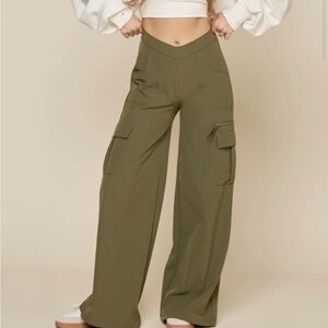 POPFLEX Y2K Cargo Pant - Dark Olive Small